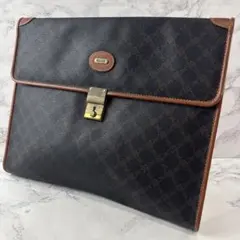 BALLY バリー モノグラムPVC×本革 レザー ビジネス クラッチバッグ