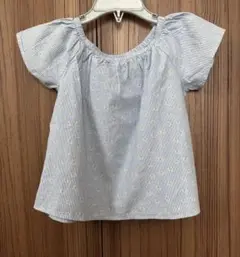 値下げしました☆ZaraBaby☆小花柄ストライプギャザーブラウス
