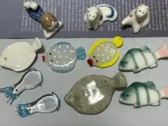動物と魚の箸置き 11個セット 陶器・ガラス製のサムネイル