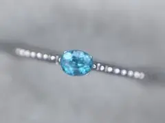 天然パライバトルマリン　ブラジル産　0.17ct グリニッシュブルー