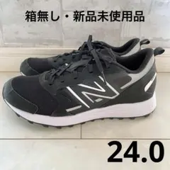 箱無し未使用品 New Balance キッズスニーカー ブラック 24.0
