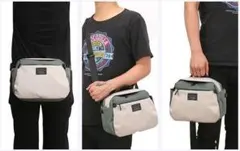 3WAYバッグ ショルダーバッグ ハンドバッグ ウエストバッグ ベージュ/グレー