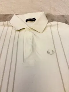 FRED PERRY アイボリーストライプポロシャツS