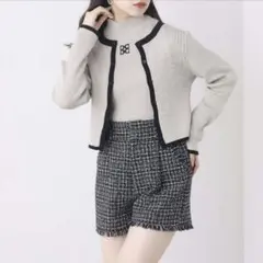 ♡chico♡カーディガン、チビニットセット　オフィスカジュアル　春　カットソー