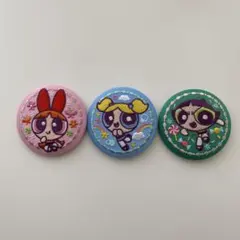 パワーパフガールズ　刺繍缶バッジ