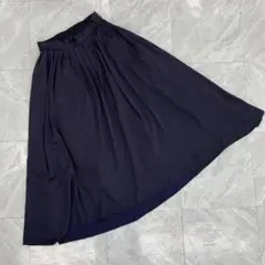 JET SET ロングスカート ネイビー プリーツ ウエストゴム フリーサイズ