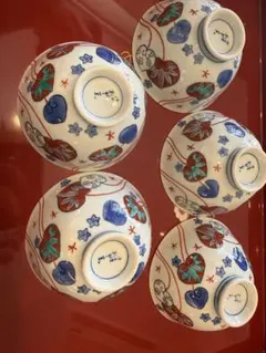 花柄 飯碗 5個セット