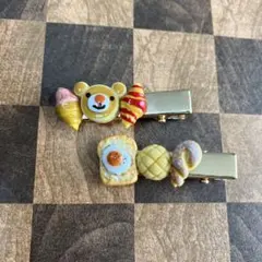 ヘアクリップ　ハンドメイド　ミニチュアパン