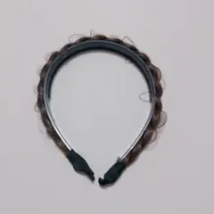 フリーサイズ 三つ編み風 カチューシャ ライトブラウン 編み込み