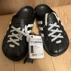 adidasアディダスアディレッタクロッグレースアップブラックサンダル27.5