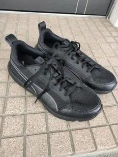 【美品】PUMA ブラックメッシュスニーカー