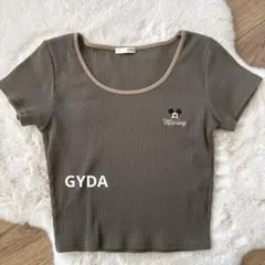 GYDA ミッキー刺繍 リブTシャツ カーキ フリーサイズのサムネイル