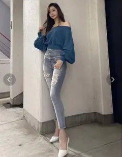 ❤︎gyda BACKポケットレースアップスキニーデニムパンツ❤︎のサムネイル