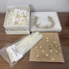 結婚式　前撮り　イヤリング　ヘアアクセ2点　グローブ　まとめ売り