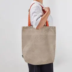 未使用 IKEA ロメルソーン バッグ トートバッグ 模様入り/ベージュのサムネイル