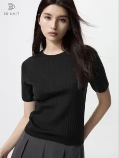 写真追加【美品】UNIQLO 3Dメリノリブクルーネックセーター xs