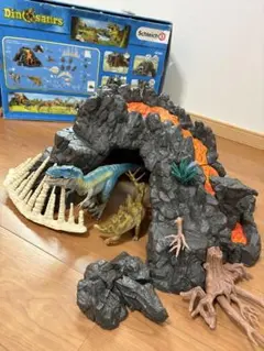 シュライヒ 恐竜 大火山とティラノサウルス恐竜ビッグセット フィギュア