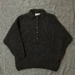 LIMITED EXPRESS ダークグレー ポロネックセーター M