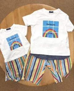 【美品】兄弟コーデ80ロンパース／140Tシャツ・半ズボン