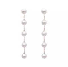 パール チェーン ピアス
