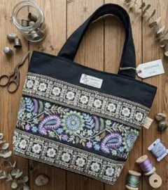 【ハンドメイド】インド刺繍リボン ミニトートバッグ ♫