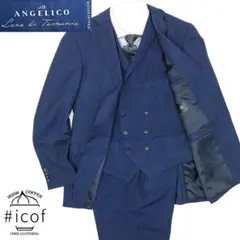 訳有 ダブルベスト 3ピース 伊ANGELICO スーツ 180 A7 a95