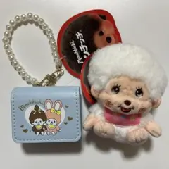 モンチッチ　コットンキャンディマスコット　ホワイト　スマートマルチケース