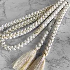 絹 帯締め☆礼装用 丸組 白×金糸 フォーマル 組紐