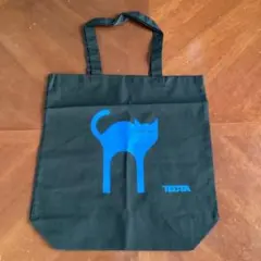 《TECTA テクタ》》猫デザイン エコバッグ　黒地布製　ACTUS