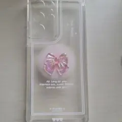 リボン付き透明AndroidケースGalaxy S21 Ultra 5Gケース