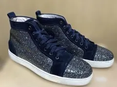 クリスチャンルブタン スニーカー スワロフスキー ベロア　ブラック　43