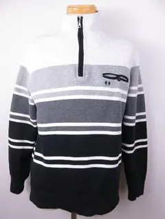 【値下げ】マクレガー　ハーフジップアップ　長袖カットソー　ボーダー　グレー　L