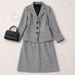 【大きいサイズ】4L 21ABR 千鳥柄ジャケット×スカート スーツ