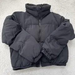 GU ダウンジャケット ヒートパデッドクロップドブルゾン ブラック 黒 M