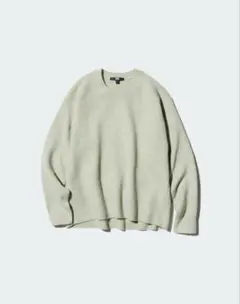 UNIQLO スフレヤーンクルーネックセーター　ニット　グリーン