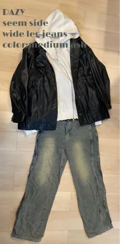 DAZY ワイドレッグジーンズ ミディアムアッシュ