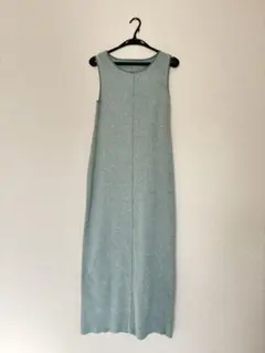 【値下げ】ラグナムーン　ノースリーブニットロングワンピース ミントグリーン