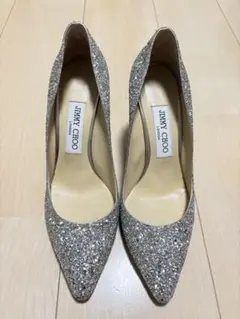 JIMMY CHOO ROMY 85 グリッターハイヒール パンプス シャンパン