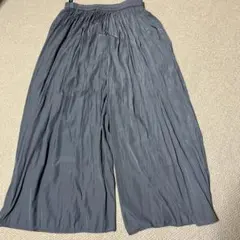 ユニクロ UNIQLO ワッシャーサテンスカートパンツ プリーツワイドパンツ