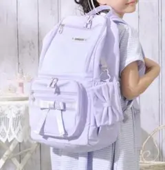 mezzo piano ポーチ付ロゴリボンリュック容量約24Lラベンダー新品のサムネイル