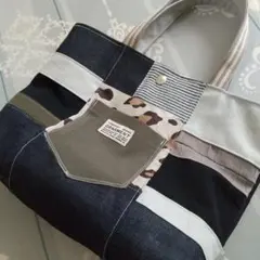 ハンドメイド＊トートバッグ◈デニム◈リメイク◈パッチワーク