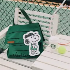 スヌーピー トートバッグ 緑　グリーン たっぷり大容量 SNOOPY