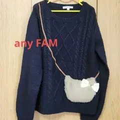 anyFAM ケーブルニットセーター 140
