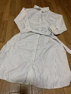 GLACIER ストライプ シャツワンピース 長袖