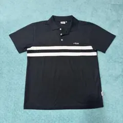 FILA ポロシャツ ブラック ホワイトライン