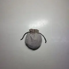 ハンドメイド　まんまる巾着袋　ミニ巾着袋 『289』茶色　小物入れ　ミニポーチ