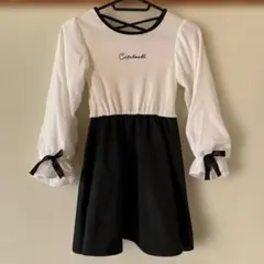 【130】ワンピース 白黒 リボン