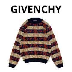 【超激レア】 GIVENCHY ボーダー 総柄 ニット 金刺繍 セーター 美品