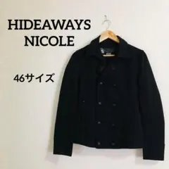 HIDEAWAYS NICOLE ピーコート【46サイズ】メンズ 黒 ジャケット