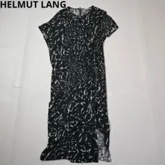 944!HELMUT LANG シャーリングスリットワンピース Sサイズ　黒のサムネイル